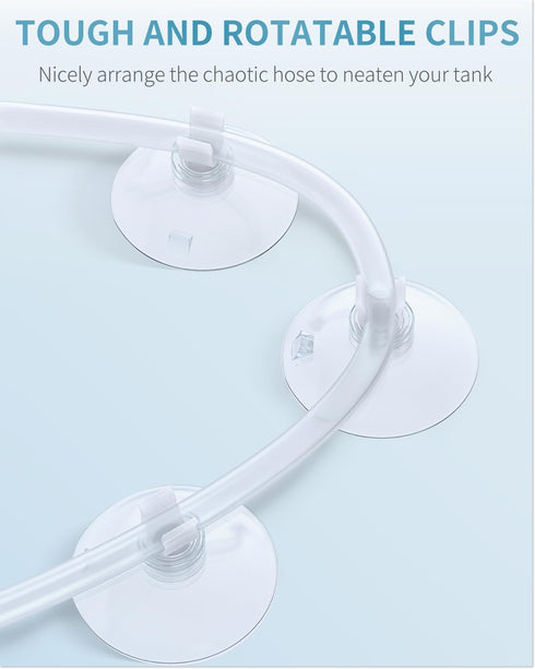 Pawfly Aquarium Suction Cup Clips, 20 Pack for Standard 3/16" ID Airline Tubing, Clear Hose Holder