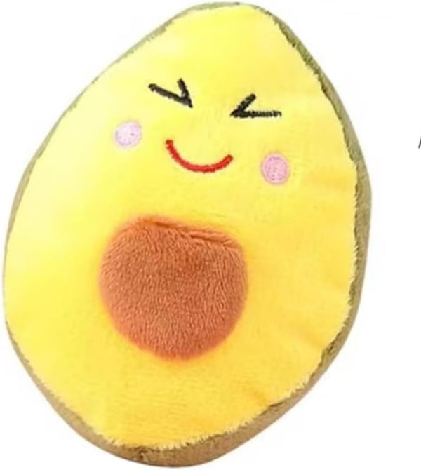 Yellow Dog Chew Toy, Avocado Squeaky Toy, Tough Chew Resistant, Soft Plush Tooth Cleaning Dog Chew for Small to Large