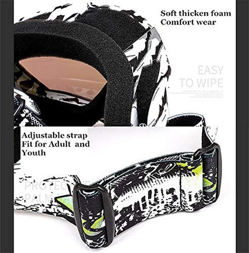 Zsling OTG Ski Snow Goggles - UV Protection Anti Fog Snowboard Goggles for Men, Women, Youth
