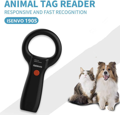 190S Animal Rabbit Dog Cats Pet Microchip Reader RFID EMID Micro Chip Scanner 134.2kHz 125kHz 15 Digits FDX-B ISO
