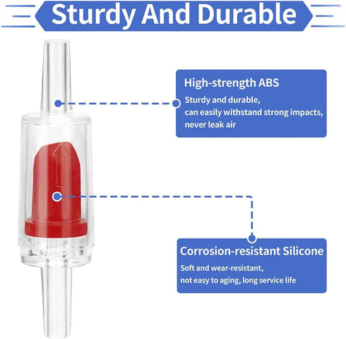 Aquarium Air Pump Check Valve 12PCS, One Way Non-Return Check Valve for 3/16 Inch Airline Tubing