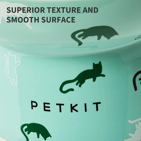 PETKIT Ceramic Raised Cat Bowls, Tilted Elevated Food Water Bowl for Puppy Kitten, Dishwasher Safe