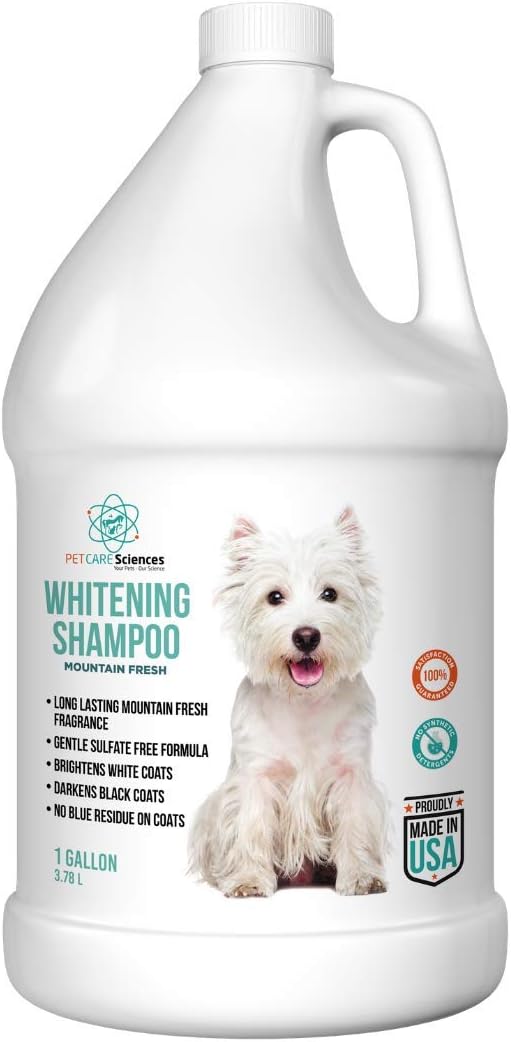 1 Gallon Dog Whitening Shampoo - Puppy Shampoo for White Coats, Hair and Fur Whitener Made in The USA