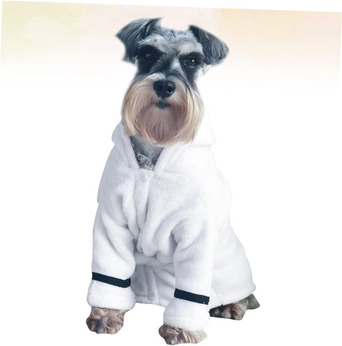 Ipetboom Pet Dog Bathrobe Hooded Towel - High Absorbent Quick-Drying Robe for Large Dogs & Cats - Soft Plush Pajamas