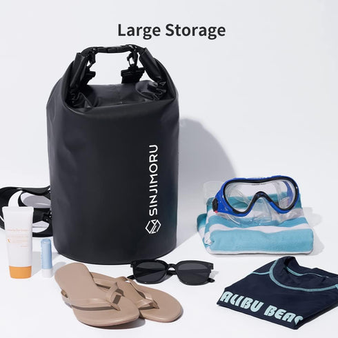 Sinjimoru Lightweight Multifunctional Waterproof Boat Bag, 15L Water Beach Backpack for Travel, Kayaking, Camping