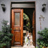 Dog Leash Holder, Cast Iron, Antique Bronze, Wall Mount, 2 Hooks, 6.9x6.9x1.8 inches, AR001