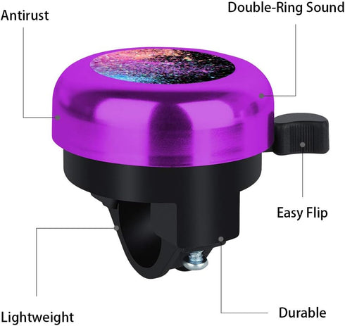 MZELQ Cute Bicycle Bell for Girls, Women, Kids, Adults - Adjustable Size Aluminum Bike Accessories Ring with Clear Sound