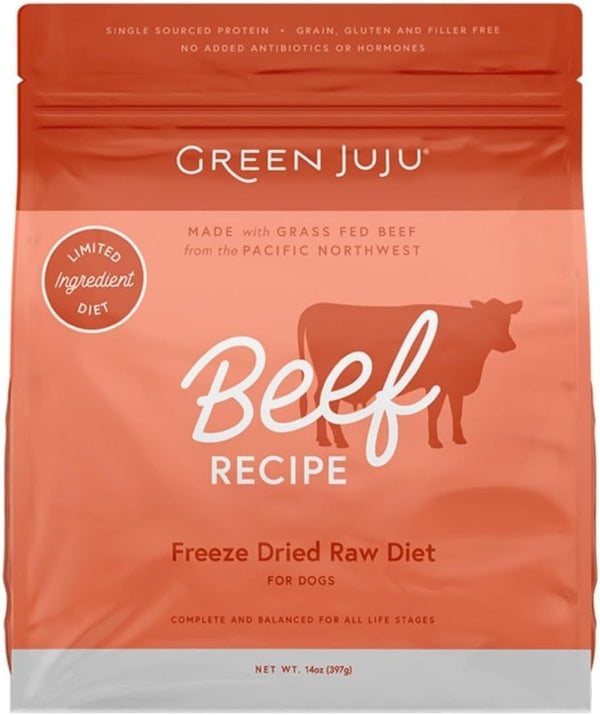 Green Juju Limited, Ingredient Diet Beef Raw Freeze-Dried Dog Food, 14 Ounce