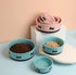 Sweejar Ceramic Dog Bowls with Bone Pattern, 16 Fl Oz Pet Bowl for Small Dogs, New Turquoise