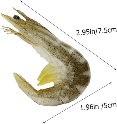 5pcs ARTIBETTER Artificial Shrimp Sea Fake Shrimp Model Plush Lifelike Ornament for Decor Simulation Plush Food Photo
