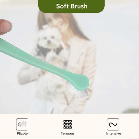 2 Pack Dog Toothbrush - Mini Head Soft Tooth Brush for Deep Clean, Portable for Small Pets