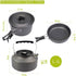 Lightweight Portable Camping Cookware Set - Pot, Pan, Kettle, Cups, Spoon, Fork, Cutter with Carry Bag for Outdoor
