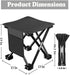 Fffgeejiao 2 14 Inches (Black-2Pcs) Pcs Lightweight Folding Camping Stool Camping Chair Seats with Side Pocket