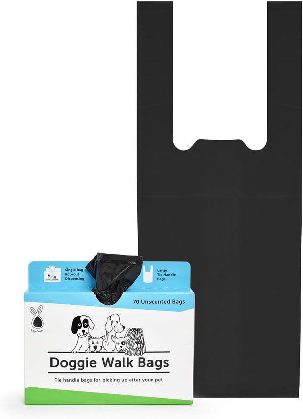 Easy-Tie Handle Dog Poop Bag, Extra Large Strong Doggy Waste Bags, Unscented