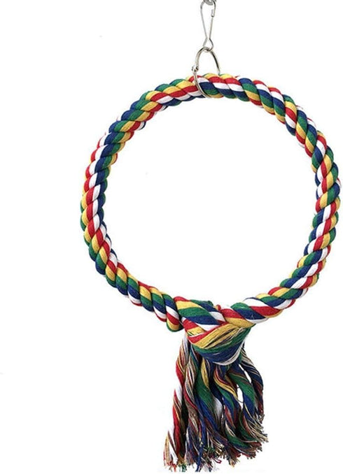 Litewoo Bird Swing Toy - Colorful Cotton Rope Perches for Parrots, Budgie, Parakeet, Cockatiel, Finch, Lovebird