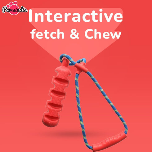 100% Natural Rubber Indestructible Chew Toy for Dogs - The Ultimate Chewing Stick for Aggressive Chewers for Large Breed Dog - A Tough, Durable and Interactive Toy with Squeaky Sounds