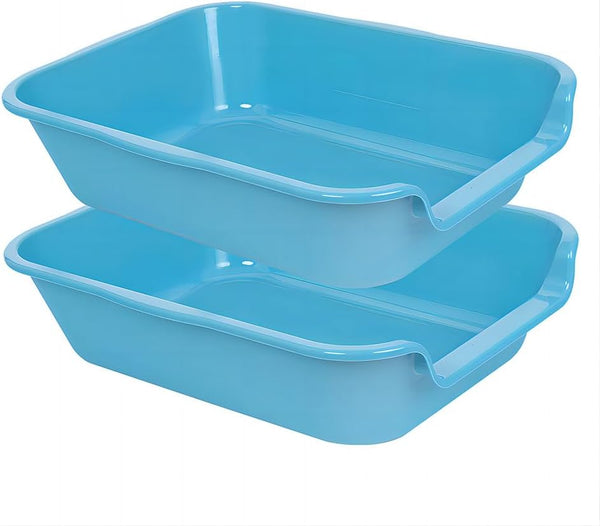 Blaucasa 2 Pack Extra Large Dog Litter Box Pan Tray (ABS Material), Low