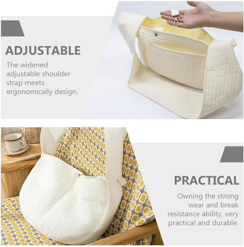 White Canvas Pet Carrier Backpack for Small Dogs, Cats, Puppies - Breathable Rucksack Sling Carrier for Outdoor Travel