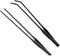 2PCS Stainless Steel Aquarium Tweezers Set, Long Handle Curved and Straight Tongs for Aquatic Plants, Reptiles -