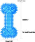Dog Squeaky Bone Chew Toy for Aggressive Chewers, Durable Rubber Bone Toy for Teeth Cleaning, Blue Small