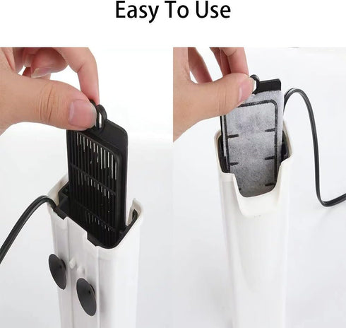 Aquarium Filter for Fish Tank, Water Clean Pump for Turtle Tanks, Reptiles, Amphibians, with 3PCS Cartridges