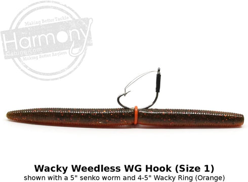 Harmony Fishing - Razor Series Wacky Weedless WG Hooks - Ultimate Bass Fishing Hooks for Wacky & Neko Rig