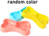 EORTA 3 Pcs Dog Double Bowls - Bone Shaped Feeder, Pet Plastic Bowl for Water & Food, Smooth Surface, Random Color
