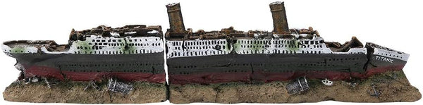 Resin Titanic Shipwreck Decoration, Sunken Boat Fish Tank Ornament, Aquarium Accessories