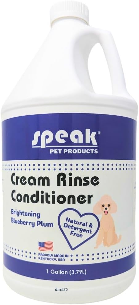 Dog Natural Cream Rinse Conditioner, Brightening Blueberry Plum, 1 Gallon