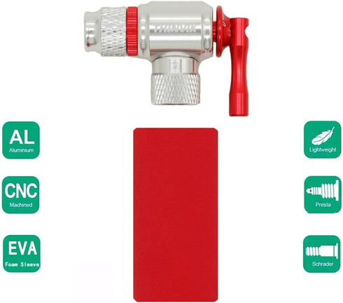 Thinvik CO2 Bike Tire Inflator Pump, Compatible with Presta & Schrader Valve, Portable Bicycle Tools for Road and