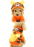 SEIS Halloween Cartoon Dog Hoodies with Hat, Funny Pet Suit with Tiger, Dinosaur, Duck & Pumpkin Design for Small Dogs