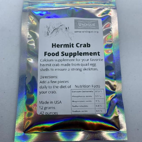 Undique Organic Hermit Crab Food with Quail Egg Shells - Nutritious, Balanced