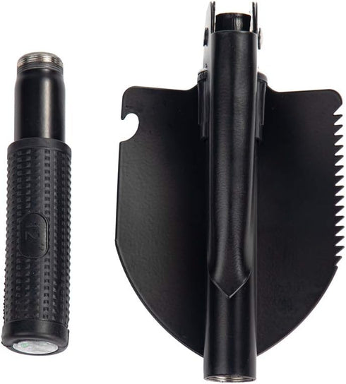 Gardening Folding Shovel Military Camping Shovel, Survival Gear Entrenching Tool with Carrying Pouch (Black Zipper