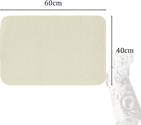 Natural Sisal Cat Scratching Pad, Couch Protector, Durable Scratch Mat, Anti Scratch Guard for Grinding Claws
