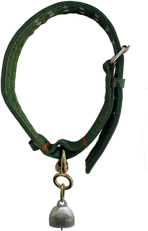 Cattle Collar, Thick Canvas Adjustable Nylon Cow Neck Strap with Cow Bell for Farm Animals (38.5inch)