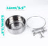 Dog Crate Water Bowl, Durable Stainless Steel Anti-Spill Pet Bowl for Cage, Hanging Water Food Bowls with Clamp