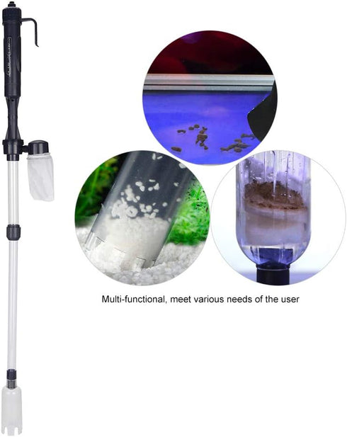 Electric Aquarium Vacuum Sand Washer Kit, Multi-Functional Gravel Cleaner for Fish Tanks