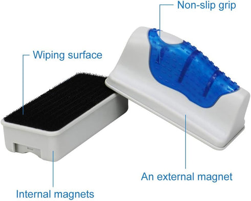 Jasonwell Magnetic Glass Cleaner Scrubber for Aquarium Fish Tank - Algae Clean Brush (M)
