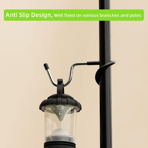 Outdoor Lighting Hooks for Camping Tent Lamp Hanger, Garden Lights, Bird Feeders, 3 Big Lantern Hooks