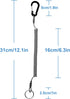 Lix&Rix Retractable Safety Coiled Lanyard - Aluminium Alloy Carabiner Clip, Available in Black, Blue, Green, Red,