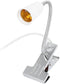 US Plug Flexible Aluminum Wire Neck Clip Lamp Holder, Adjustable Light Stand Clamp Fixture for Reptiles, Pack of 1