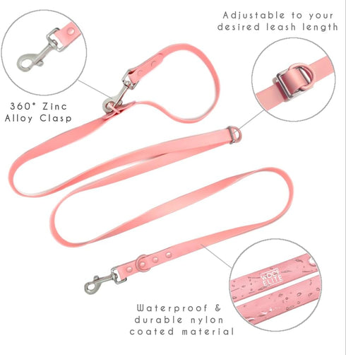 Hands-Free Adjustable Waterproof Dog Leash, 7 FT / 8 FT, Pink, 7 FT