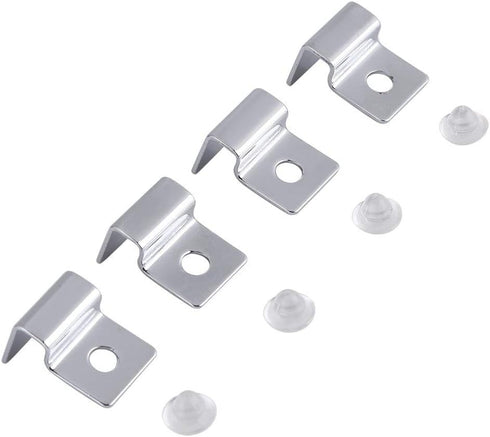 Fdit Pack of 4 Stainless Steel Aquarium Fish Glass Cover Clip Support Holder (8mm)