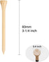 Golf Tees Durable Bamboo Tees - 100Pcs 3-1/4" Biodegradable Material for Reduced Friction and Stable Performance