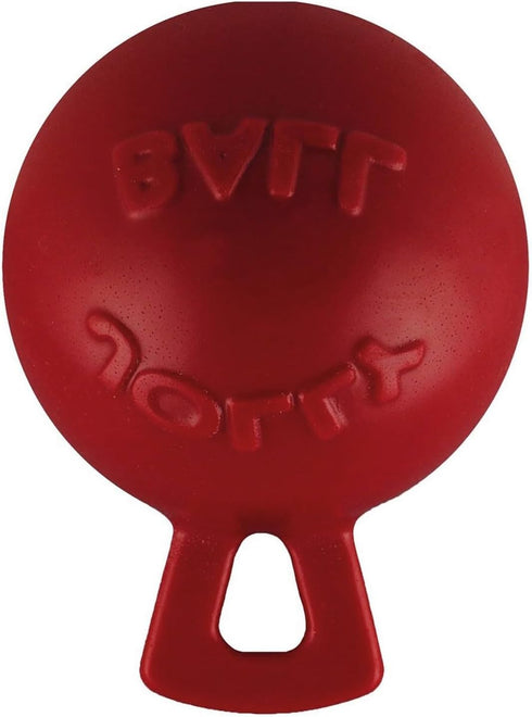 Jolly Pets Tug-n-Toss Heavy Duty Dog Toy Ball, 4.5 Inches/Small, Orange, with Handle
