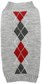 Grey Argyle Knit Pet Sweaters for Small Dogs, Grey Small (S) Size