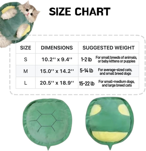 Cute Cat Costumes Turtle Shell Kawaii Kitten Clothes, Dog Puppy Vest Pet Apparel (Small, Turtle Shell)