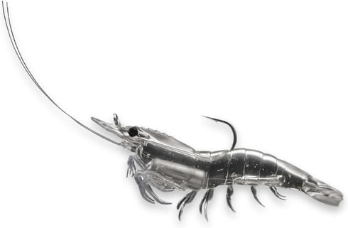 Generic Fishing Lure Shrimp Pre Rigged Soft Plastics 4pk Color #4" Clear Multi-Purpose
