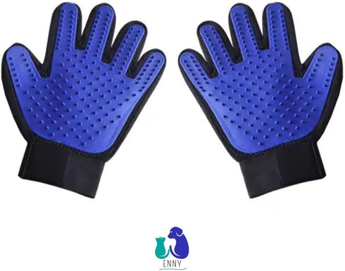 Pet Grooming Gloves, Cat Brushes for Gentle Shedding, Efficient Hair Remover Mittens for Dogs & Cats (Blue)