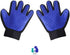 Pet Grooming Gloves, Cat Brushes for Gentle Shedding, Efficient Hair Remover Mittens for Dogs & Cats (Blue)